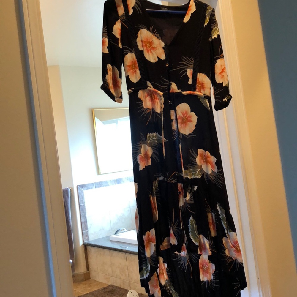 Volcom aloha print high/low dress